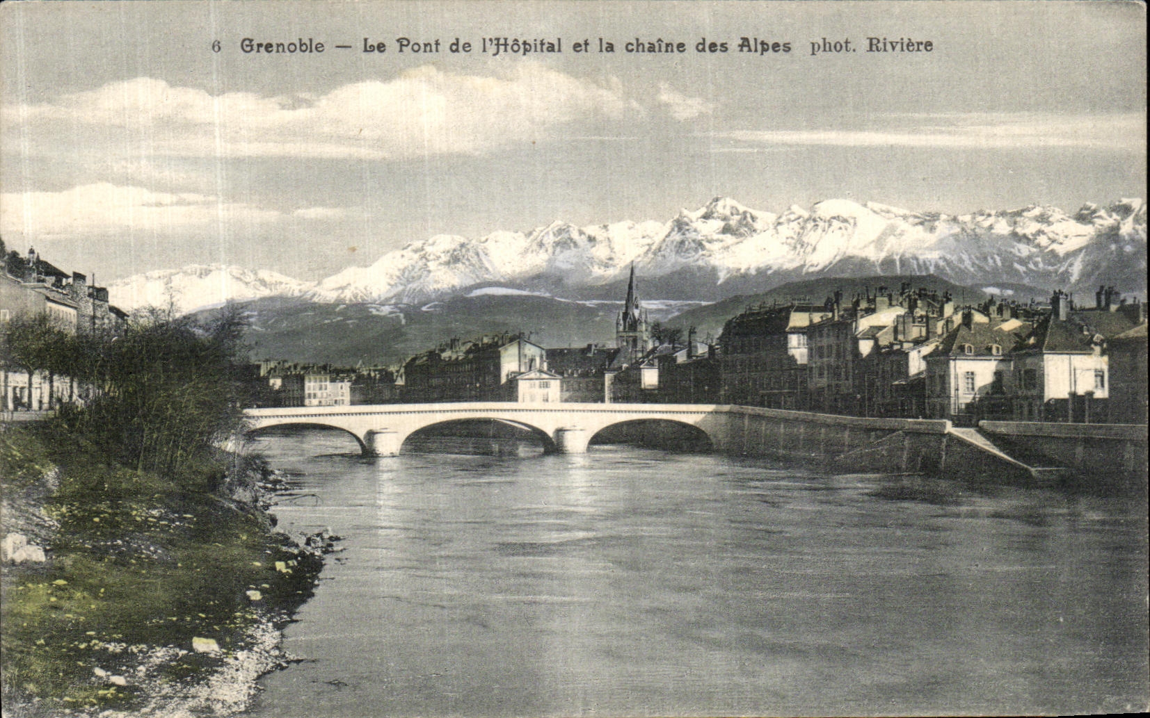 CPA Grenoble Le Pont de L Hopital et la Chaine des Alpes
