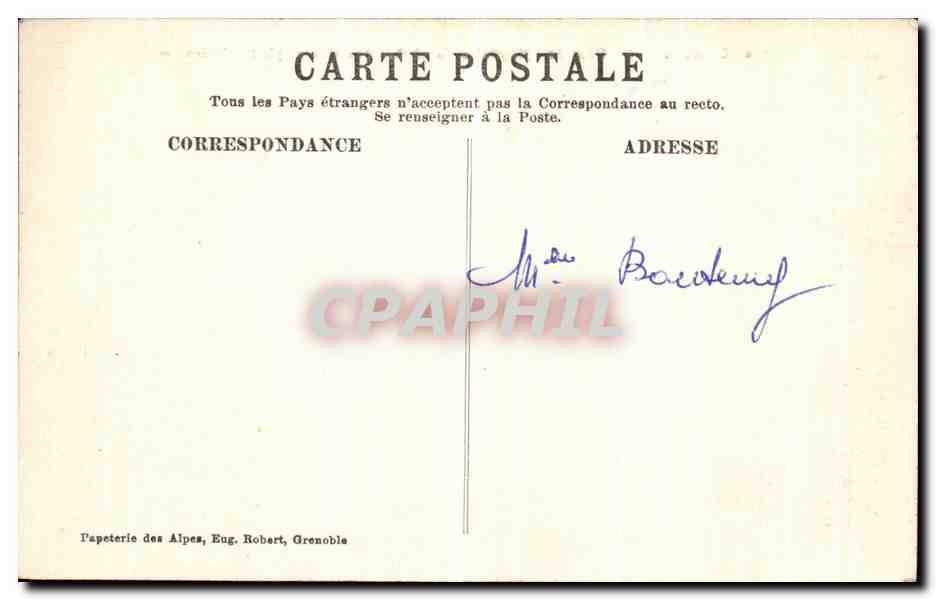 CPA Grenoble Le Pont de L Hopital et la Chaine des Alpes — Rückseite