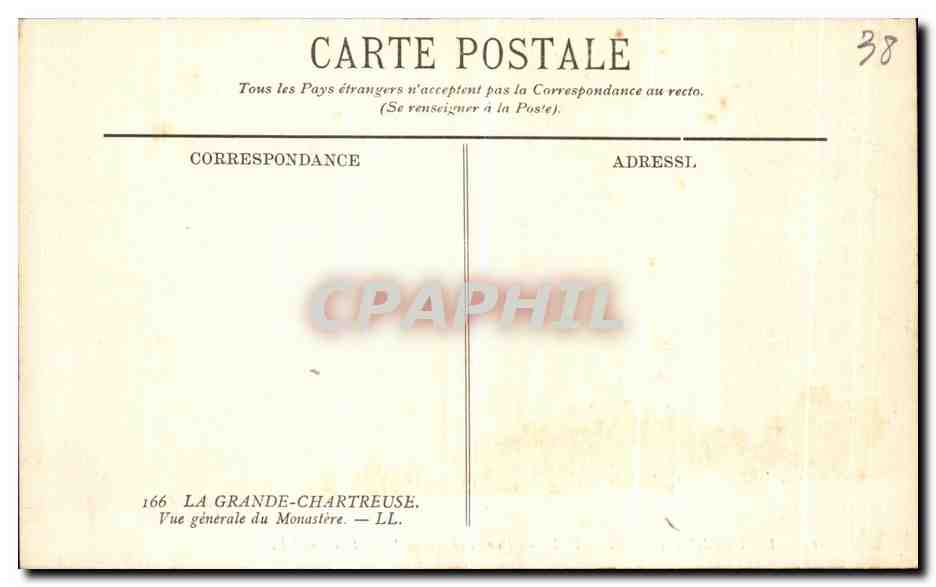 La Grande-Chartreuse — Vue générale du monastère — LL. n° 166 — Reverso