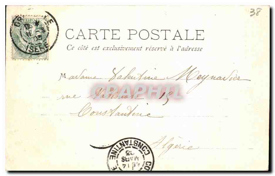 Environ de Grenoble — La chaîne des Alpes et les bords de l'Isère — Papeterie des Alpes Eug. Robert, Grenoble — Rückseite
