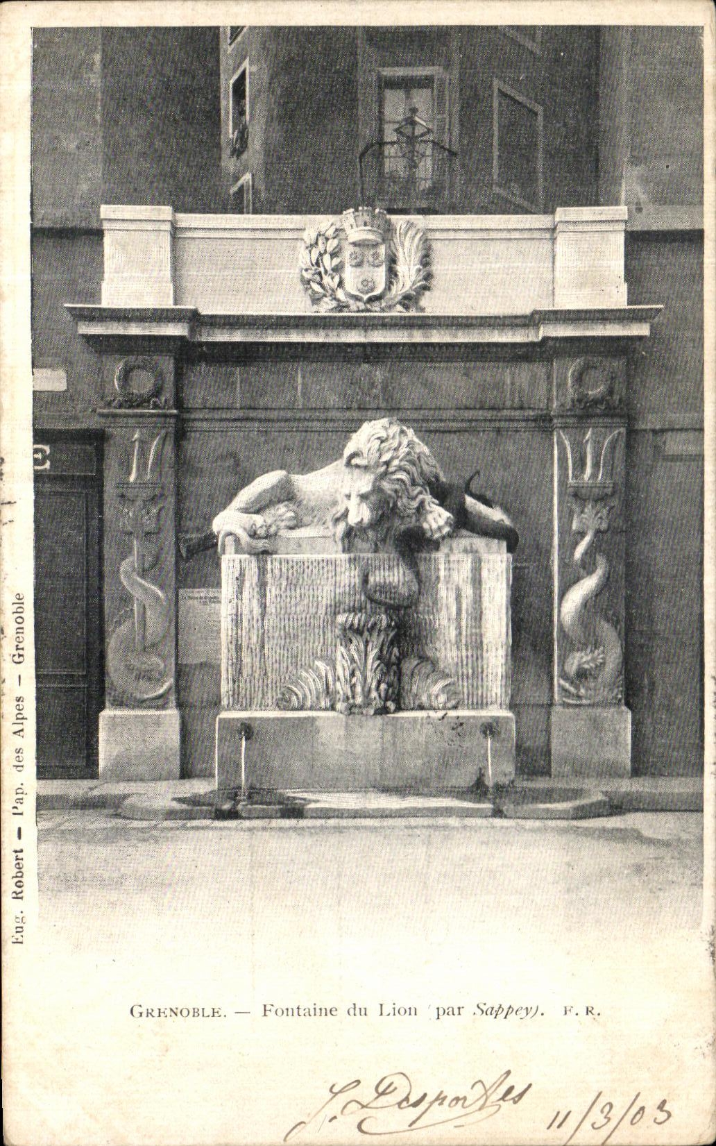 CPA Grenoble Fontaine du Lion par Sappey