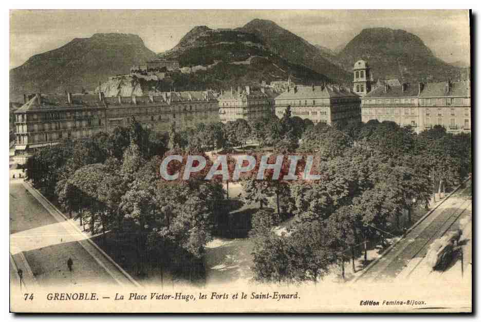 Grenoble — La Place Victor-Hugo, les Forts et le Saint-Eynard — Édition Femina-Bijoux, n°74