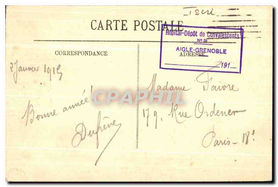 Grenoble — La Place Victor-Hugo, les Forts et le Saint-Eynard — Édition Femina-Bijoux, n°74 — Rückseite