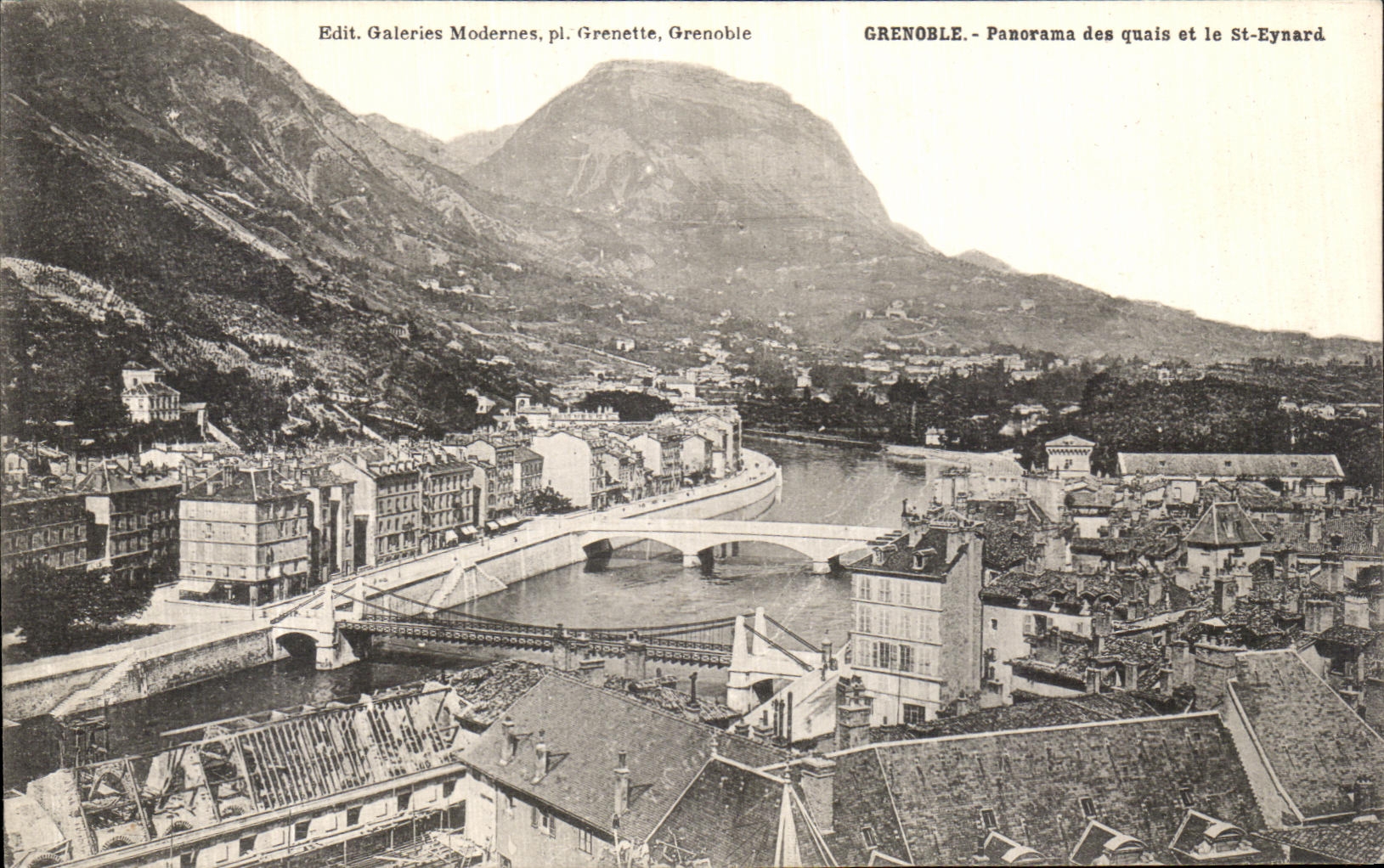 CPA Grenoble Panorama des quais et le St Eynard