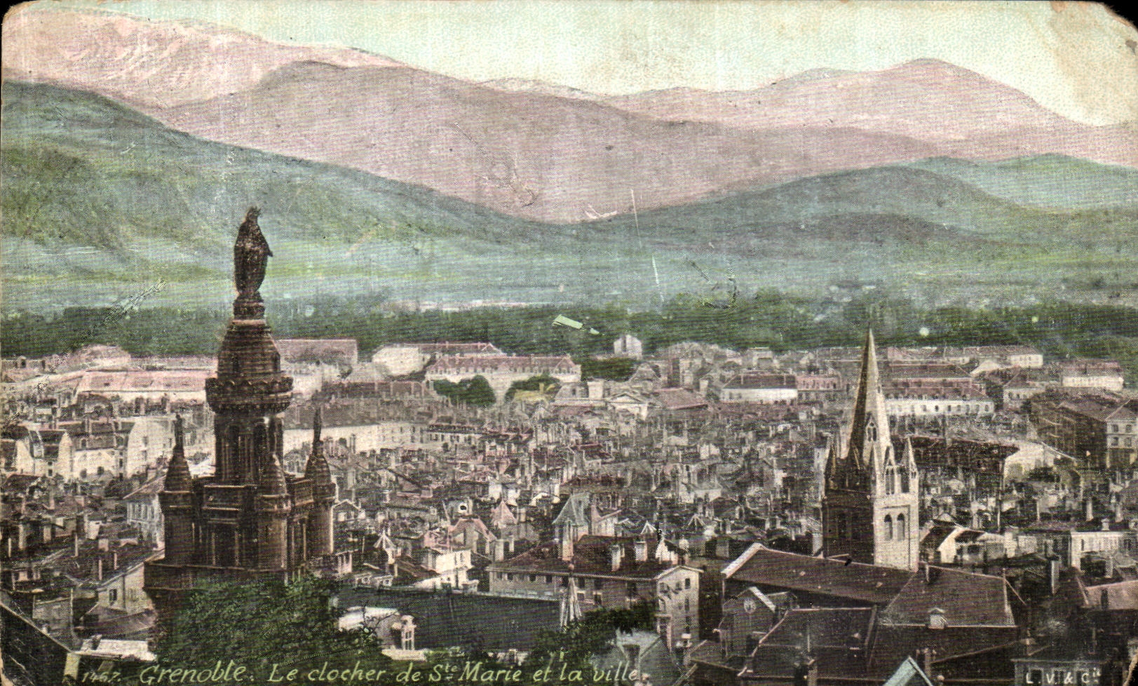 Grenoble. Der Turm von St-Marie und die Stadt — L. VILAGH