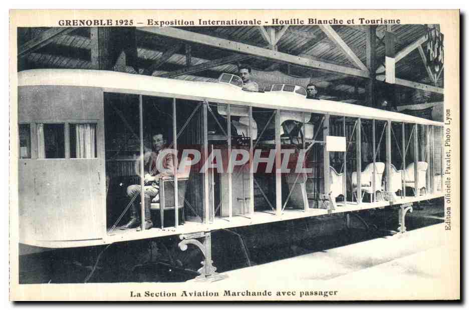 CPA Grenoble Exposition Internationale Houille Blanche et Tourisme La Section Aviation Marchande Avec Passager Avion 