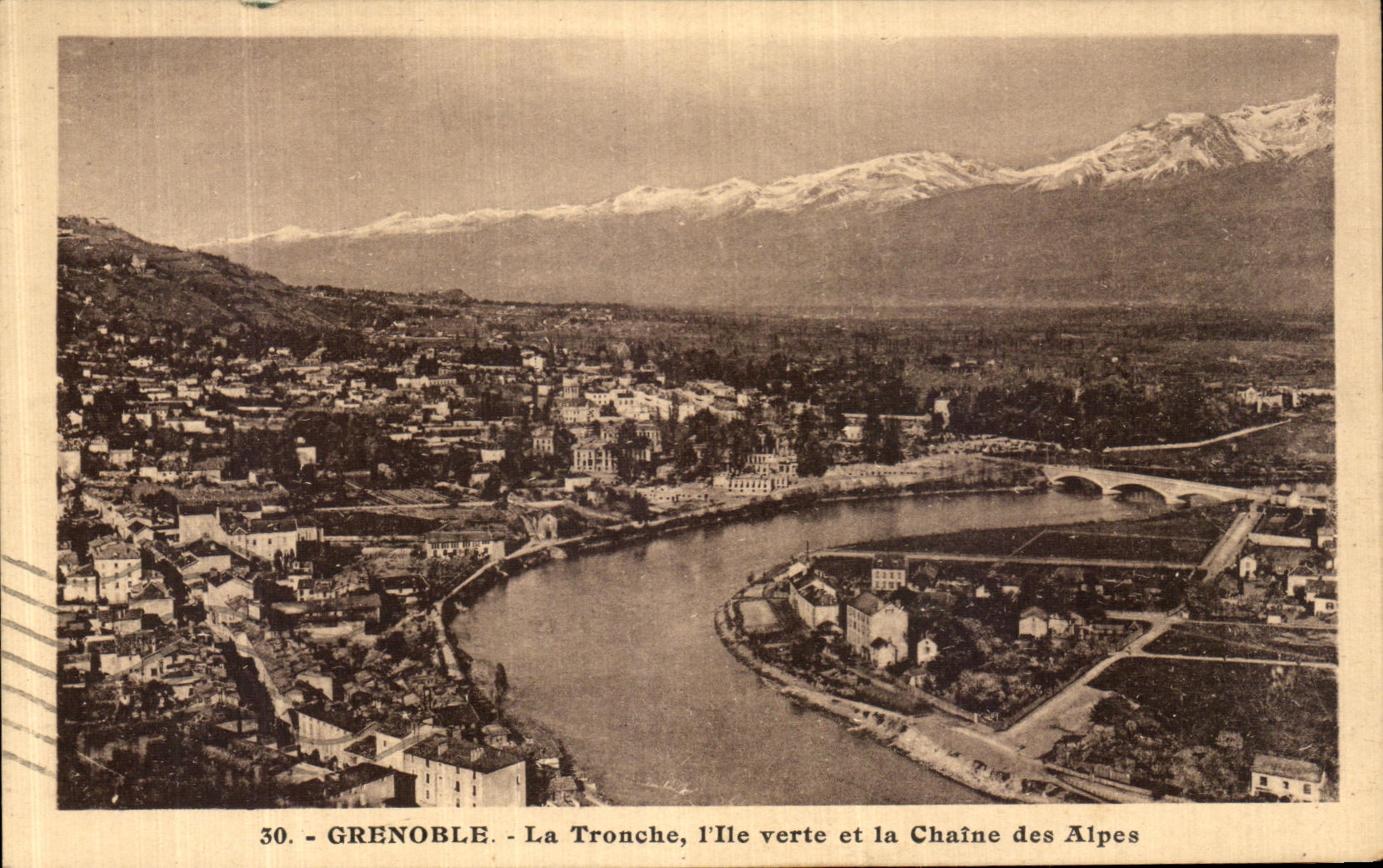 Grenoble - La Tronche, l'Île verte et la Chaîne des Alpes — Édition M. Batacier, n°30