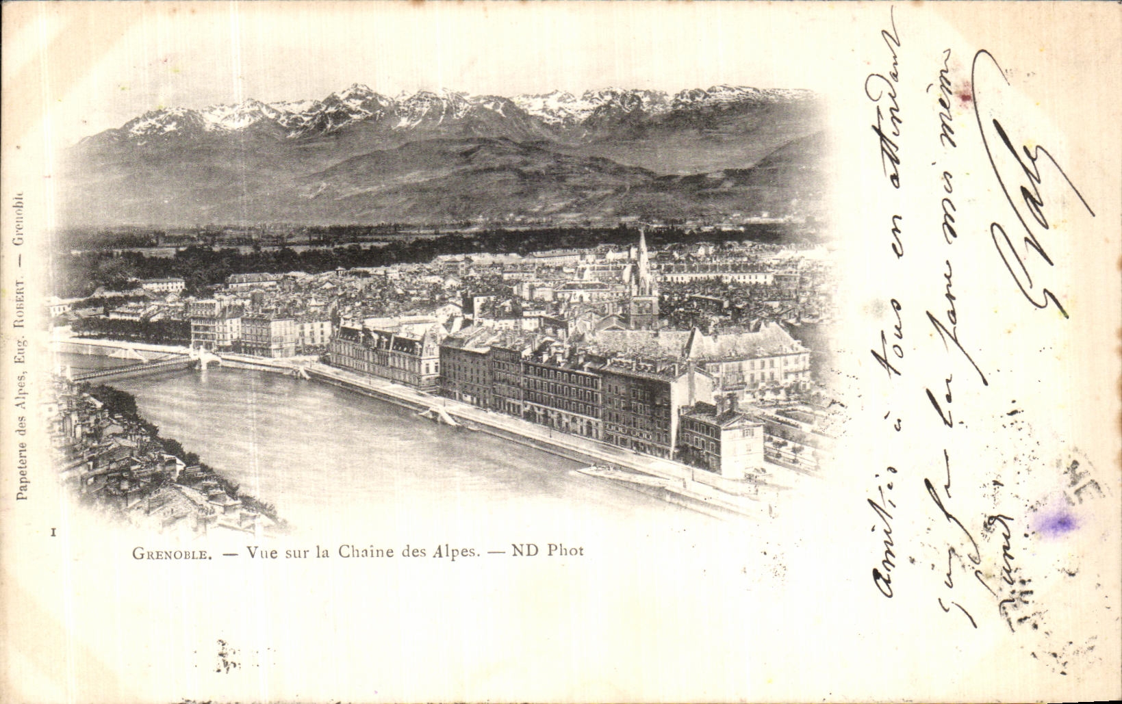 CPA Grenoble Vue sur la Chaine des Alpes
