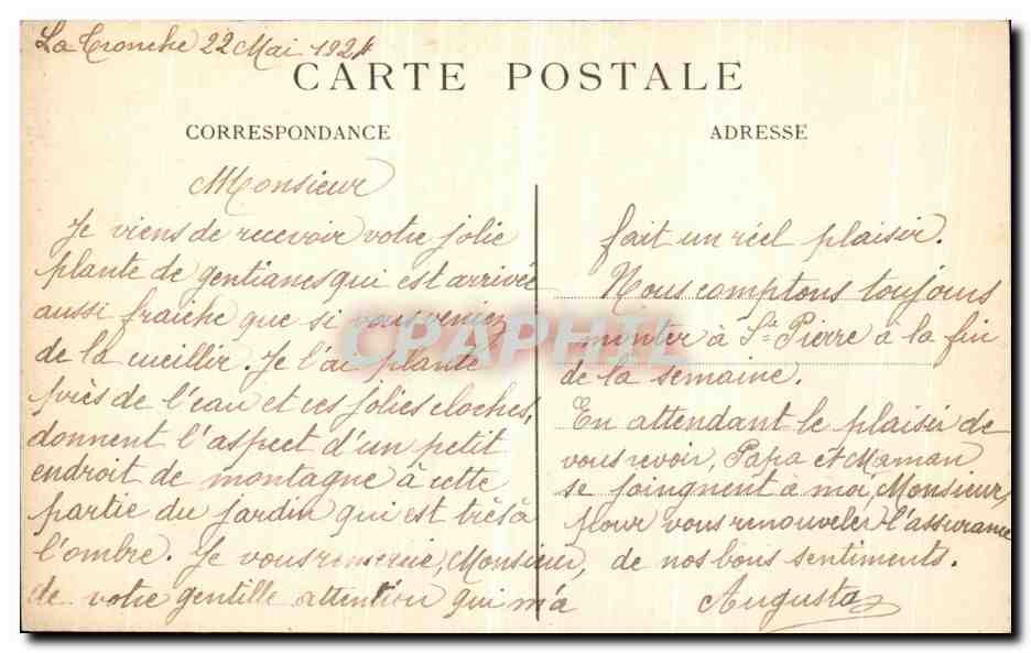 Grenoble — Le Château de Bouquéron et la Chaîne des Alpes — E.R. n°125 — Rückseite