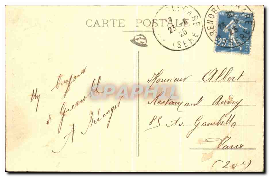 CPA Grenoble 1925 Exposition internationale Houille blanche et tourisme Pavillon italien  — Verso