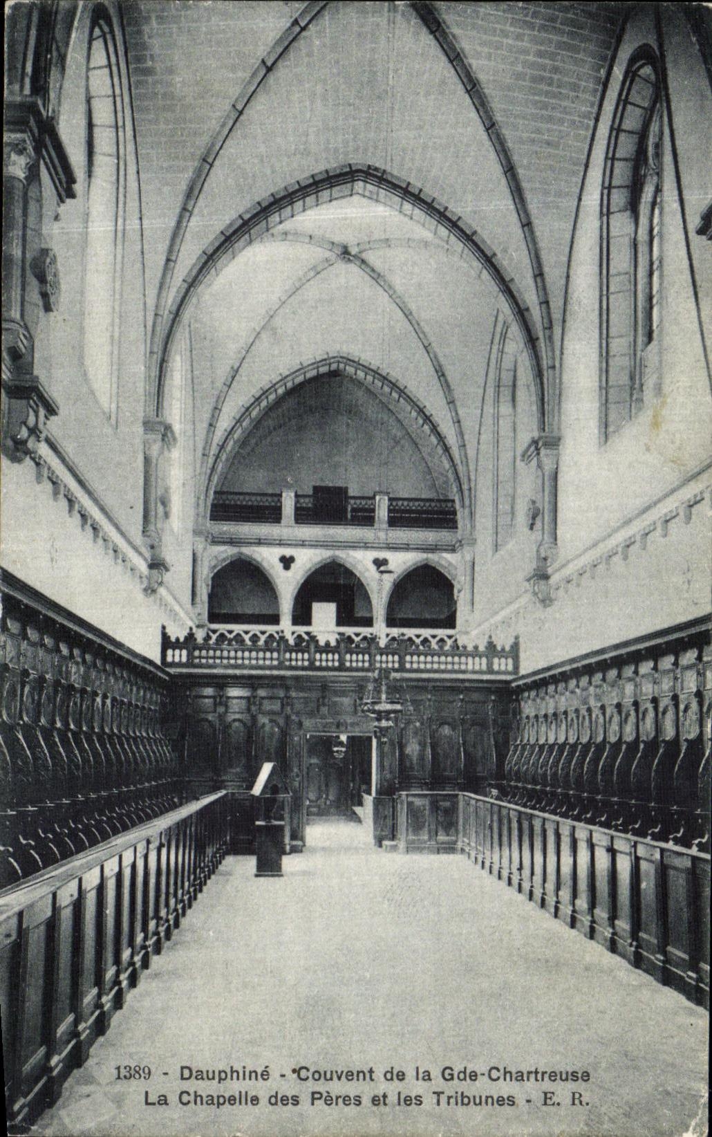 Dauphiné - Couvent de la Grande-Chartreuse - La Chapelle des Pères et les Tribunes - E. R.