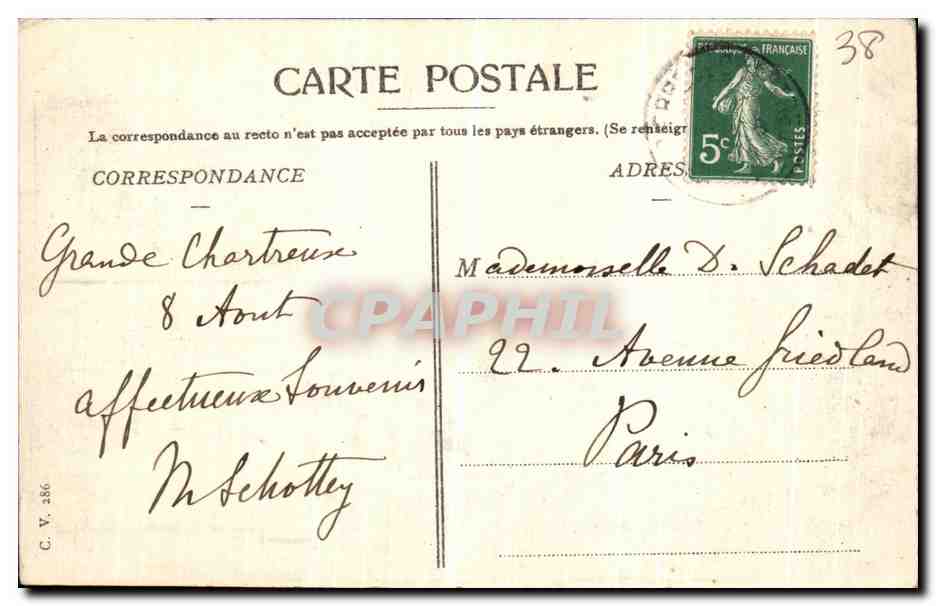 CPA Dauphine Couvent de la Grande Chartreuse Vue Generale Le Col de la Ruchere et le Petit Som — Verso