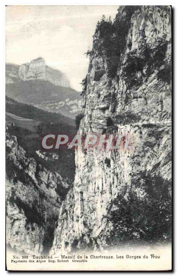 Dauphiné — Massif de la Chartreuse, Les Gorges du Trou — Papeterie des Alpes Eug. Robert Grenoble, n° 286