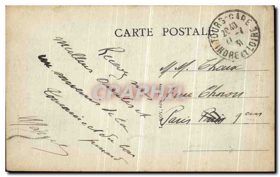 CPA Vouvray Vue sur la Loire en aval — Rückseite
