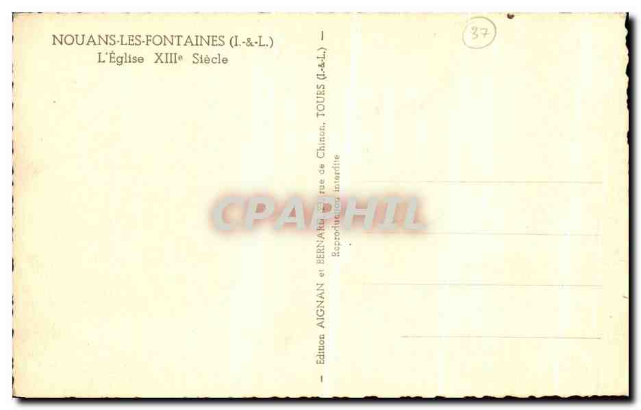 CPA Nouans Les Fontaines L Eglise — Rückseite