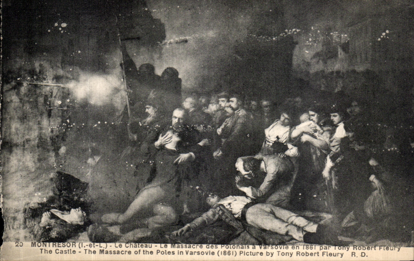 CPA Montresor Le Chateau Le Massacre des Polonais a Varsovie en 1861 par Tony Robert Fleury