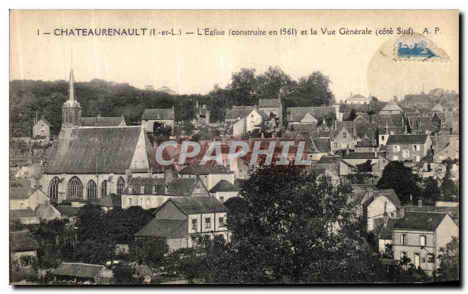 CPA Chateaurenault L eglise et la vue generale 