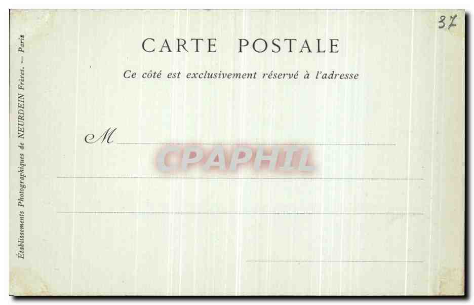 CPA Le Chateau de Chenonceaux La Tour — Rückseite