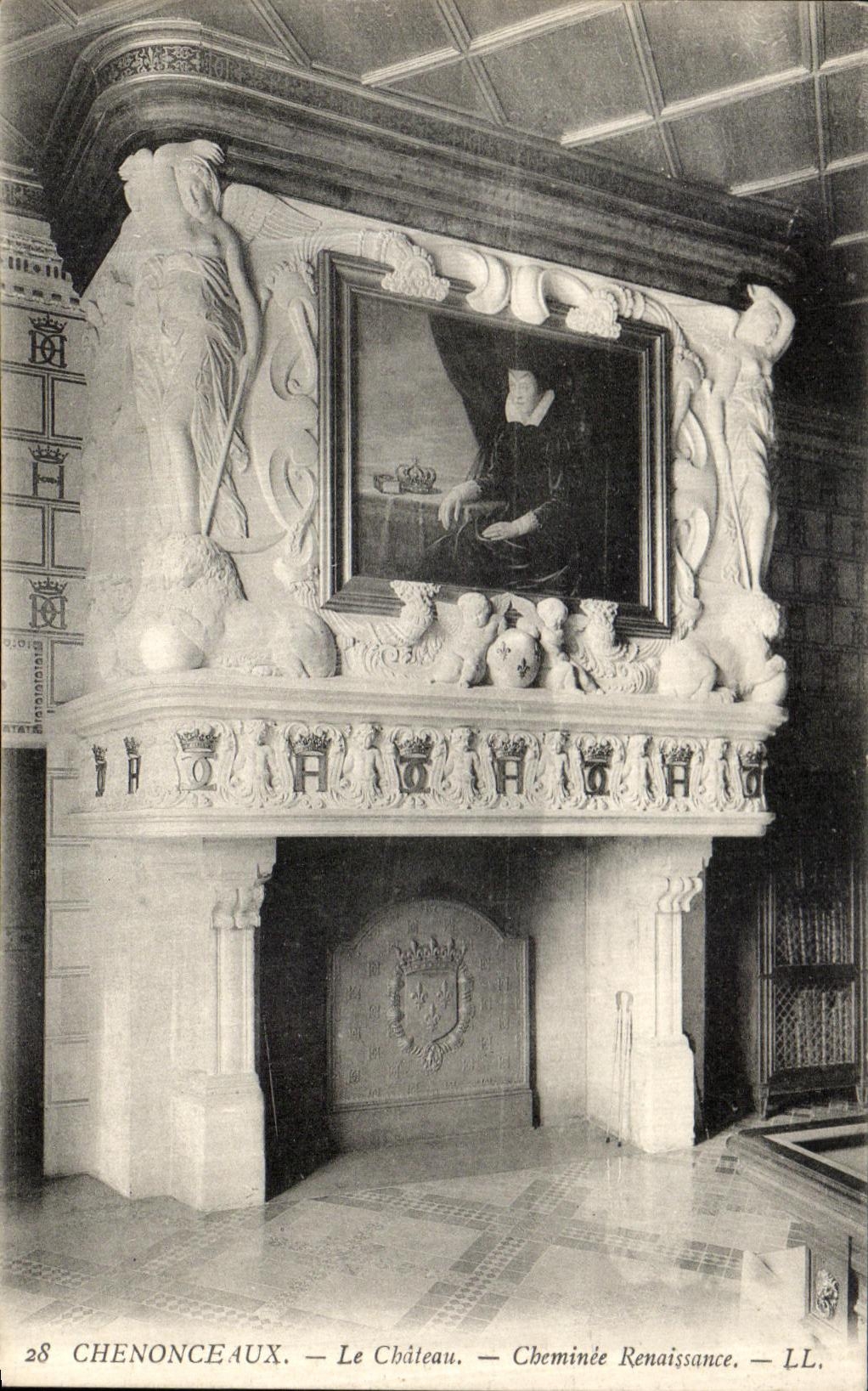 CPA Chenonceaux Le Chateau Cheminee Renaissance