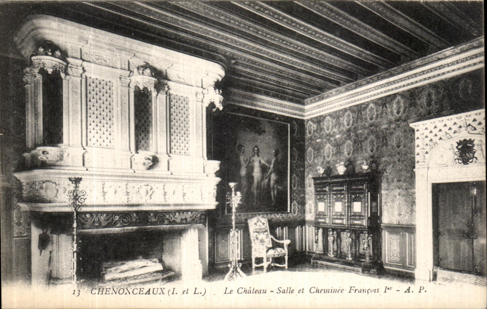 CPA Chenonceaux Le Chateau Salle et Cheminee Francois 1er