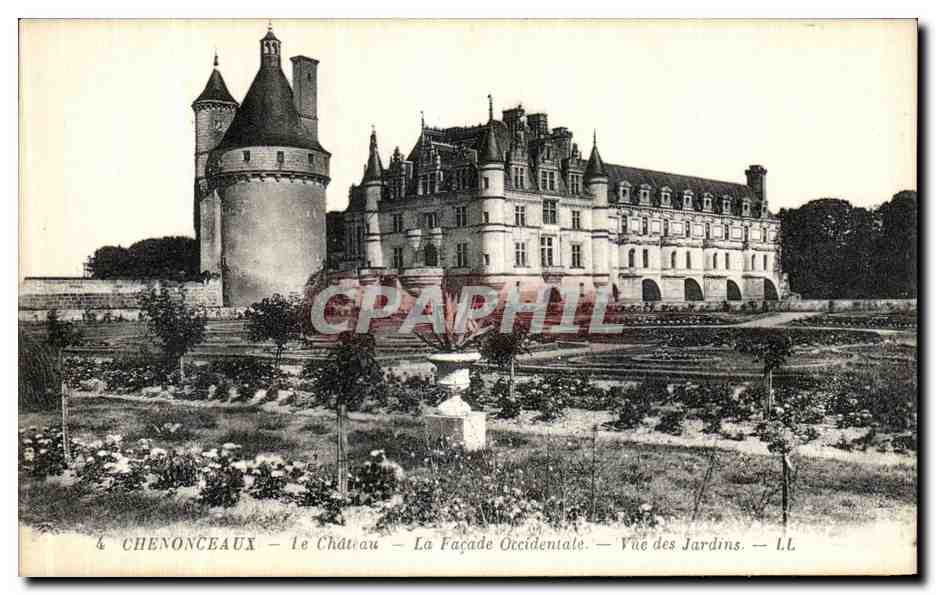CPA Chenonceaux Le Chateau La Facade Occidentale Vue des Jardins