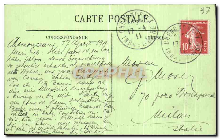 CPA Le Chateau De Chenonceaux La Facade Occidentale — Rückseite