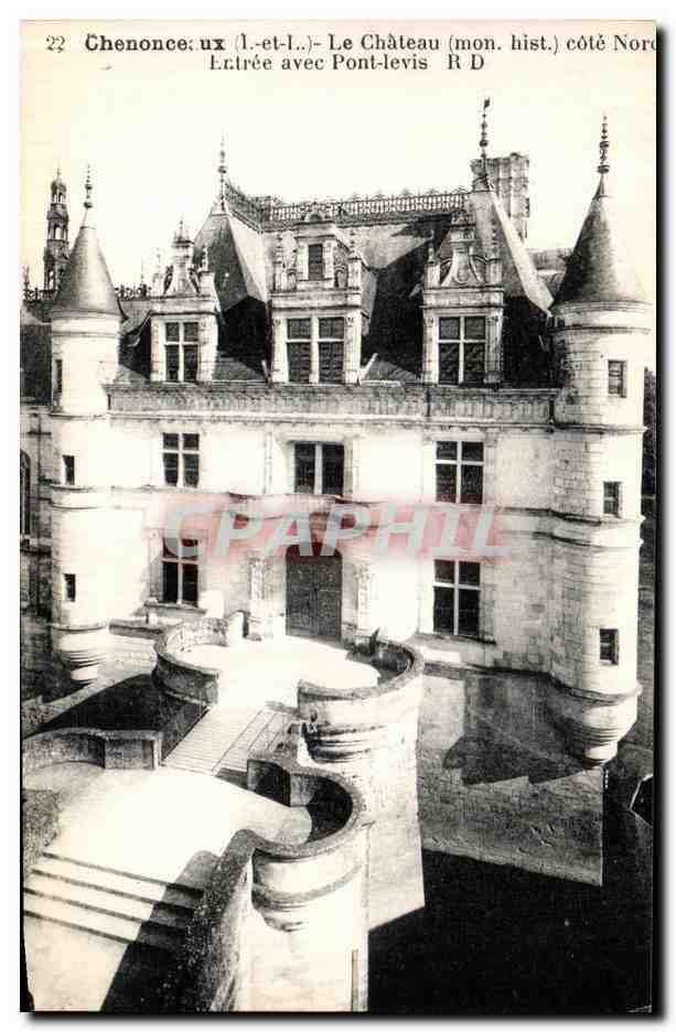 CPA Chenonceaux Le Chateau Cote Nord L Entree avec Pont Levis