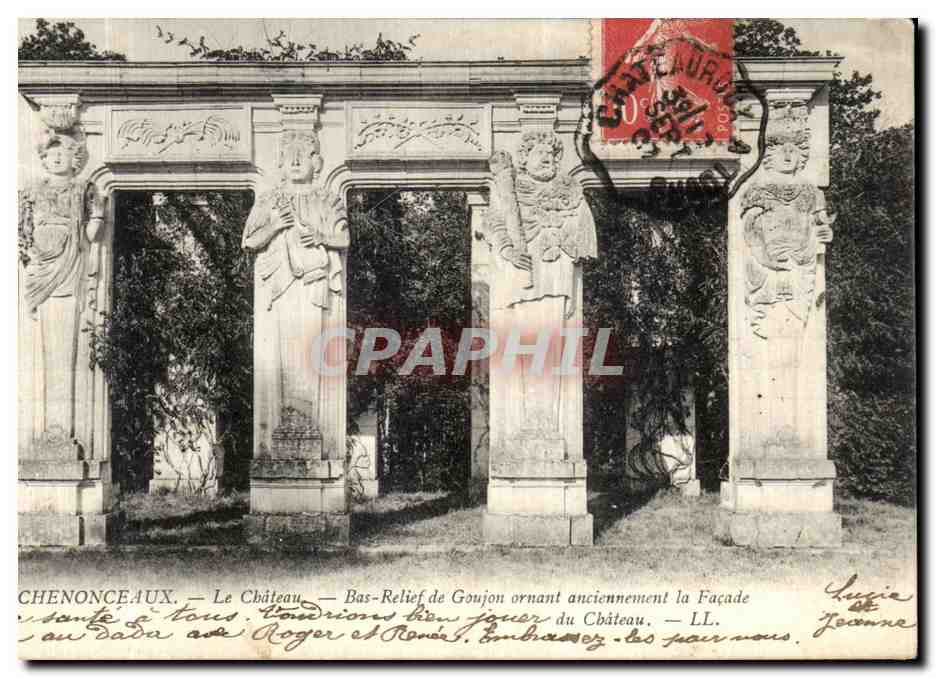 CPA Chenonceaux Le Chateau Bas Relief Goujon ornant anciennement La Facade du Chateau 