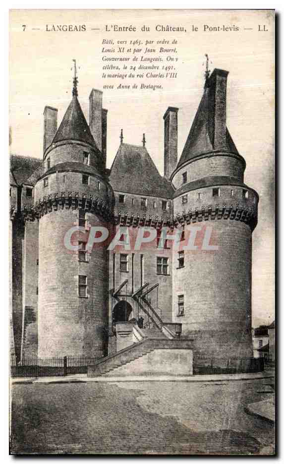 CPA Langeais L Entree du Chateau Le pont Levis 
