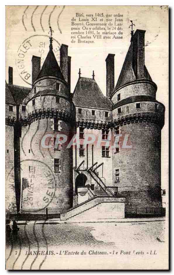 CPA Langeais L Entree du Chateau Le pont Levis 