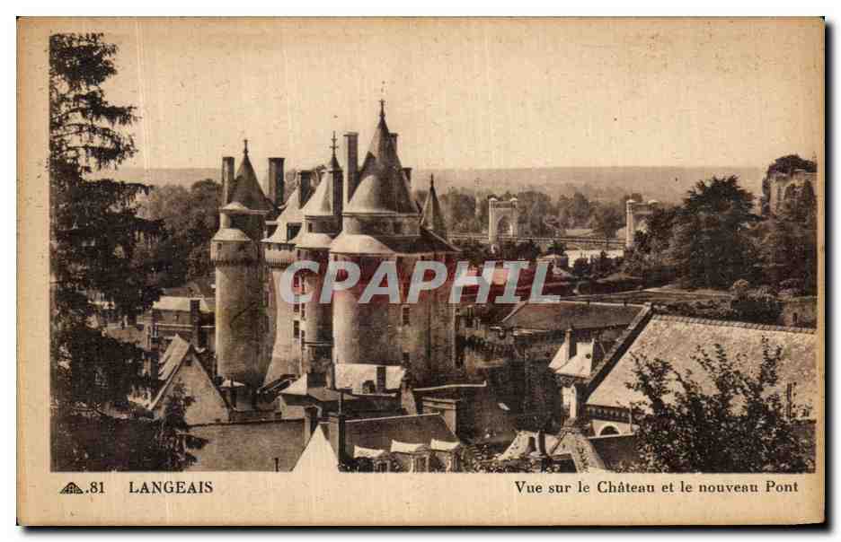 CPA Langeais Vue sur le Chateau et le Nouveau Pont 