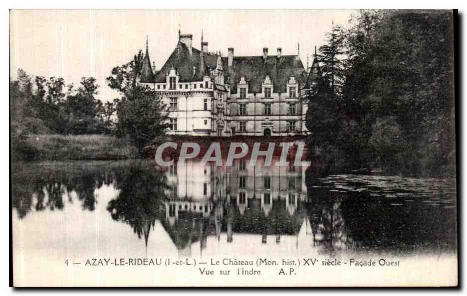CPA Azay Le Rideau Le Chateau Facade Ouest Vue Sur l Indre 