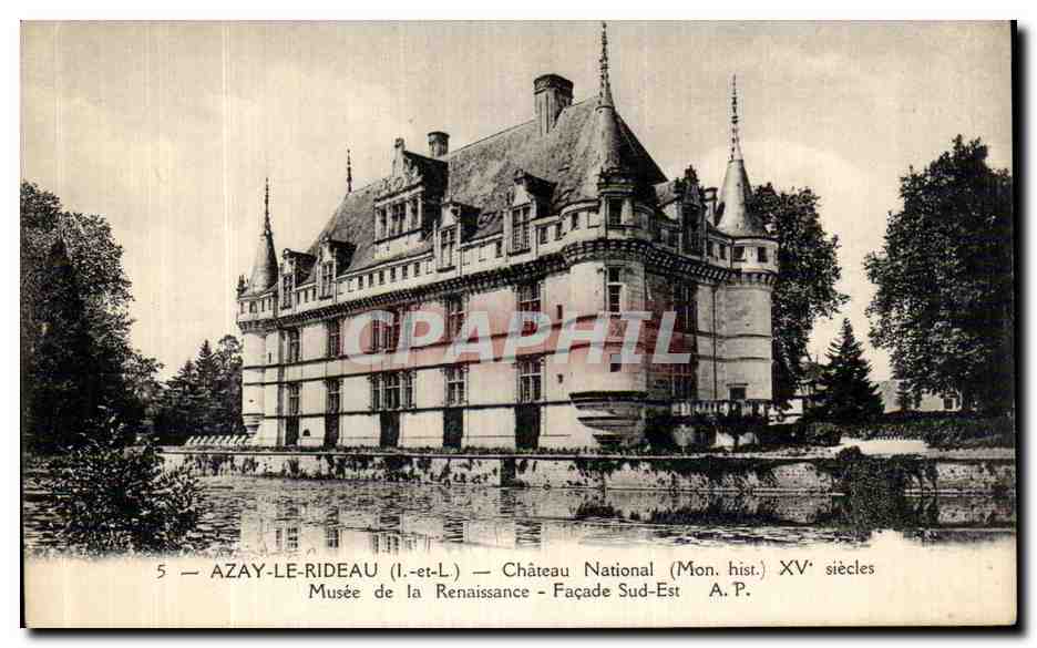 CPA Azay Le Rideau Le Chateau Nationale Musee de la Renaissance Facade Sud Est 