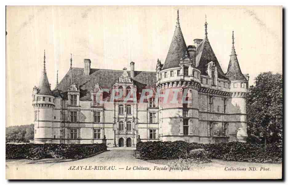 CPA Azay Le Rideau Le Chateau La Facade Principale 