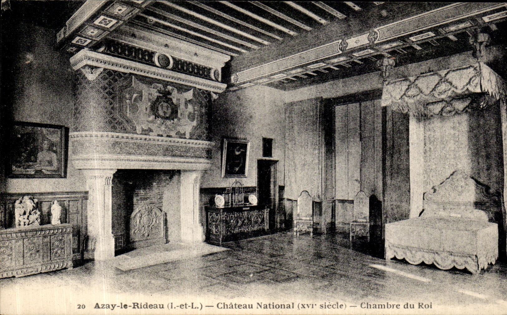CPA Azay Le Rideau Chateau National Chambre du roi