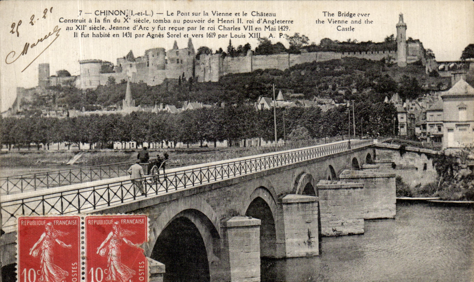 CPA Chinon Le Pont Sur la Vienne et La Chateau 