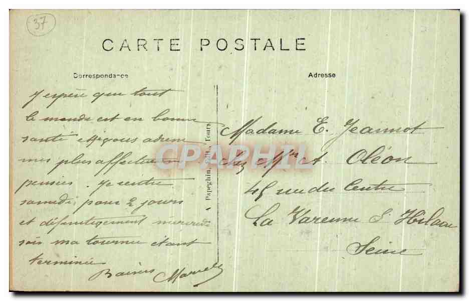 CPA Chinon Le Pont Sur la Vienne et La Chateau  — Rückseite