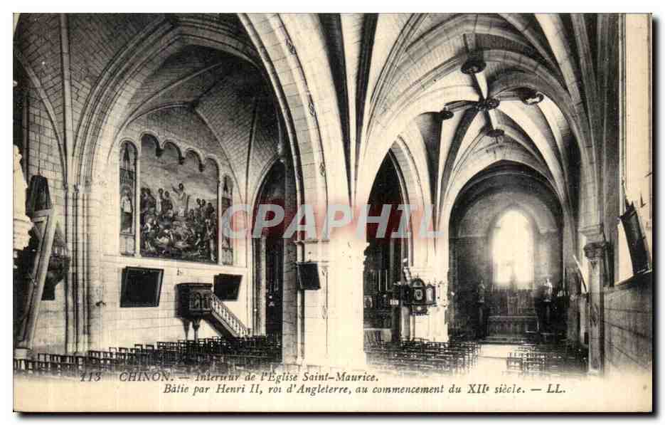 CPA Chinon Interieur de l Eglise Saint Maurice Batie Par Henri II roi d Angleterre