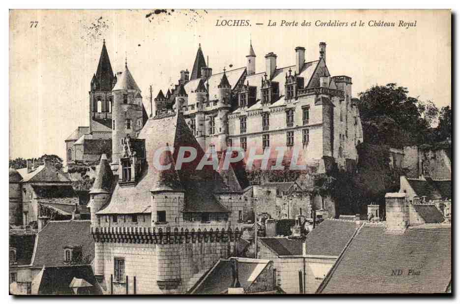 CPA Loches La Porte des Cordeliers et le Chateau Royal 