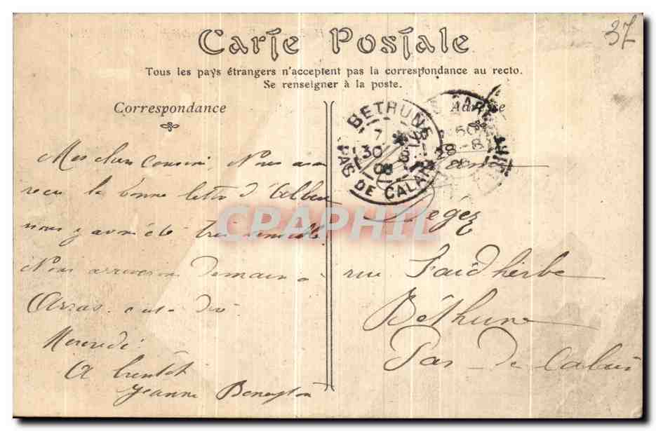 CPA Loches La Porte des Cordeliers et le Chateau Royal  — Rückseite