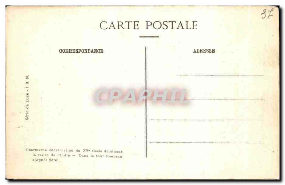 CPA Loches Le Chateau partie Sud Du Logis Du roi  — Rückseite