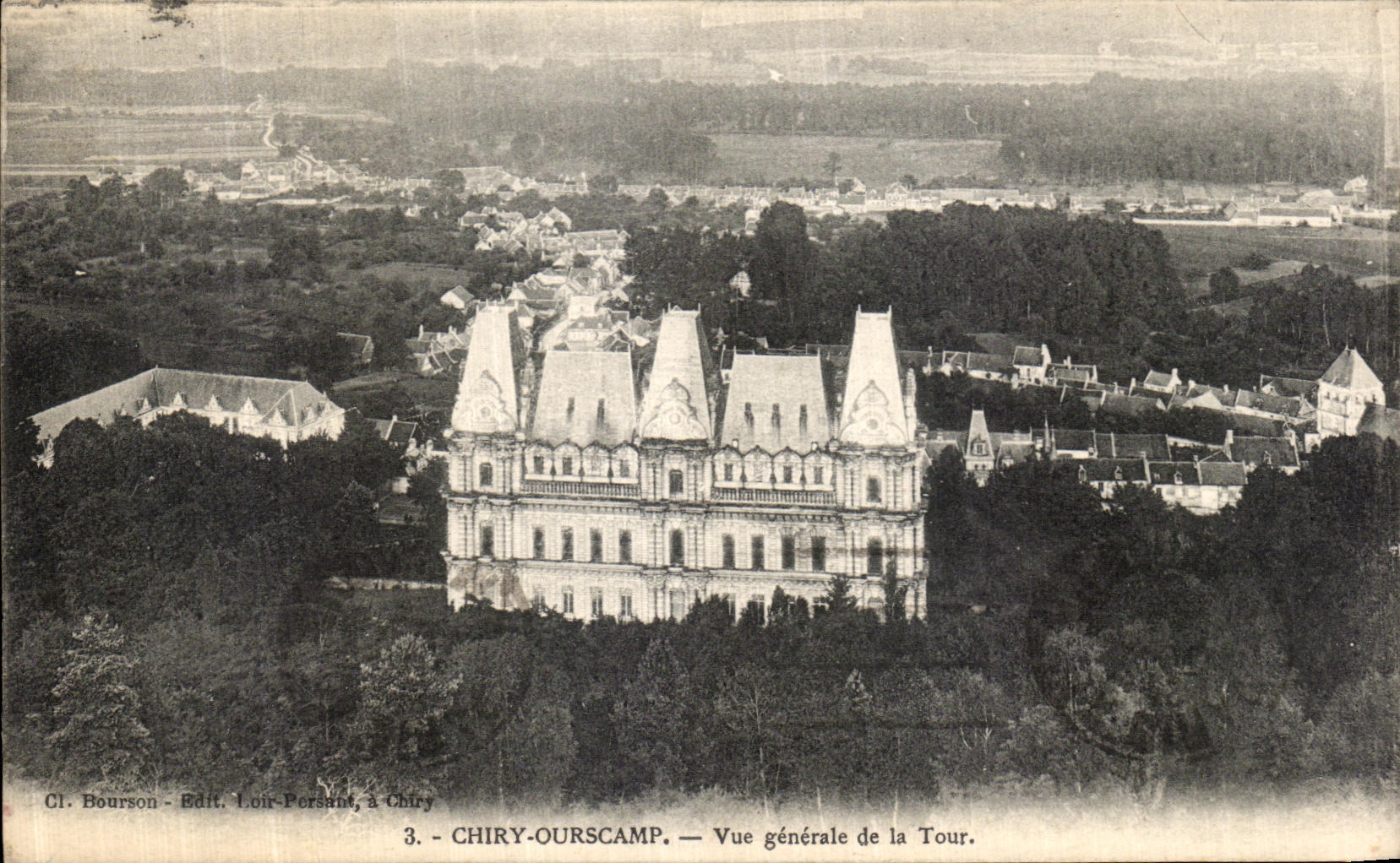 CPA Chiry Ourscamp Vue Generale de la Tour 