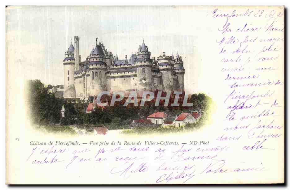 CPA Chateau de Pierrefonds Vue Prise de la Route de Villers Cotterets 