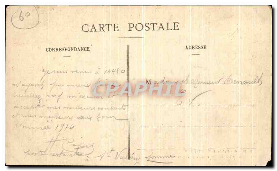 CPA Palais de Compiegne Salon reception des Souverains etrangers — Verso