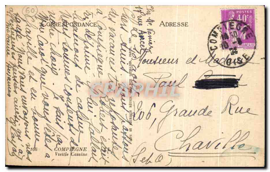 CPA Compiegne Vieille Cassine — Rückseite