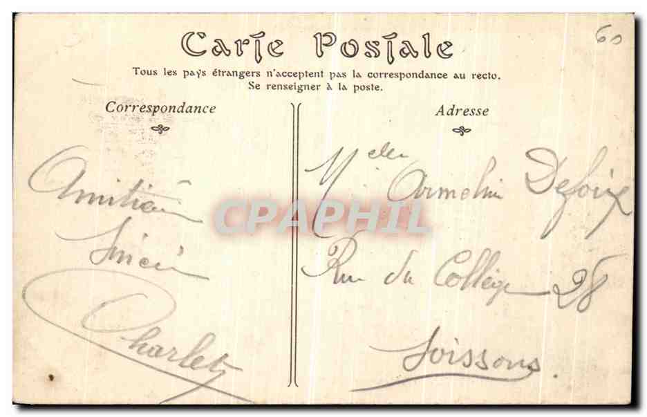 Compiègne — Les Terrasses et le Château — n°104 — Verso