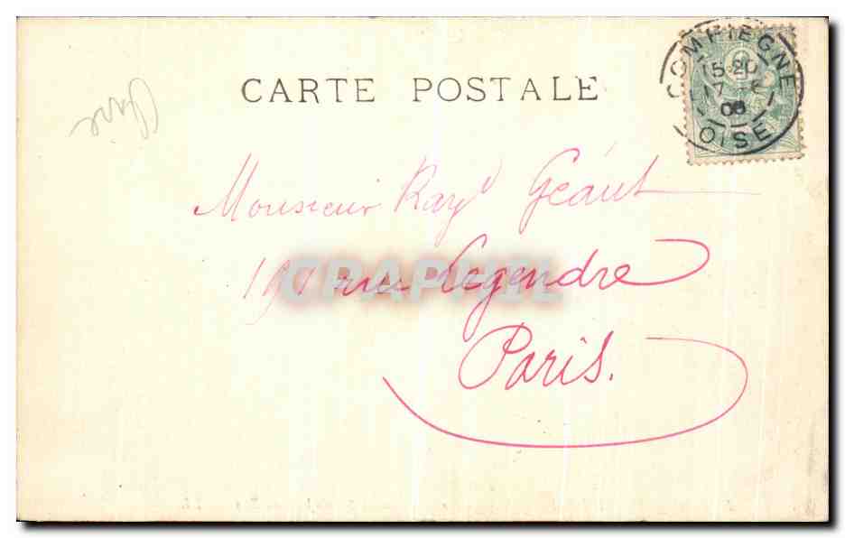 Pierretondy — Vue du château et de l'église — Carte postale — Verso