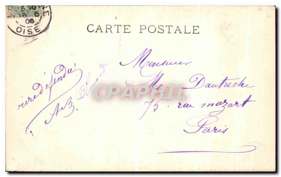 CPA Compiegne Le Chateau Chambre a coucher de Marie Antoinette — Rückseite