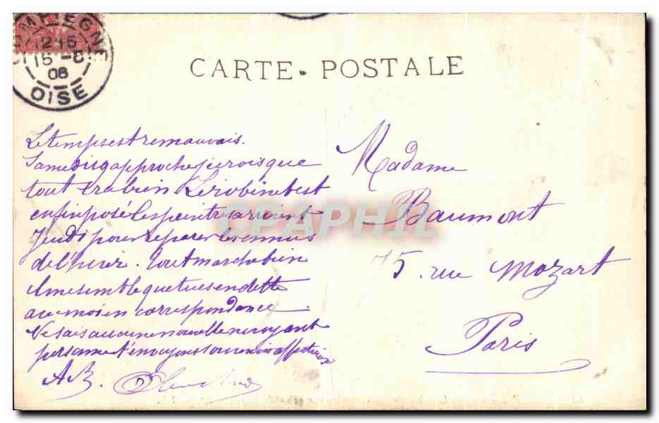 Compiègne — Le Château — Chambre à coucher de Napoléon Ier — LL. n°28 — Verso
