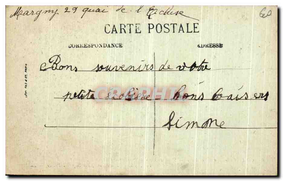 Compiègne — Le Château — Salon de Repos du Prince Impérial — éditeur anonyme, n° 25 — Rückseite